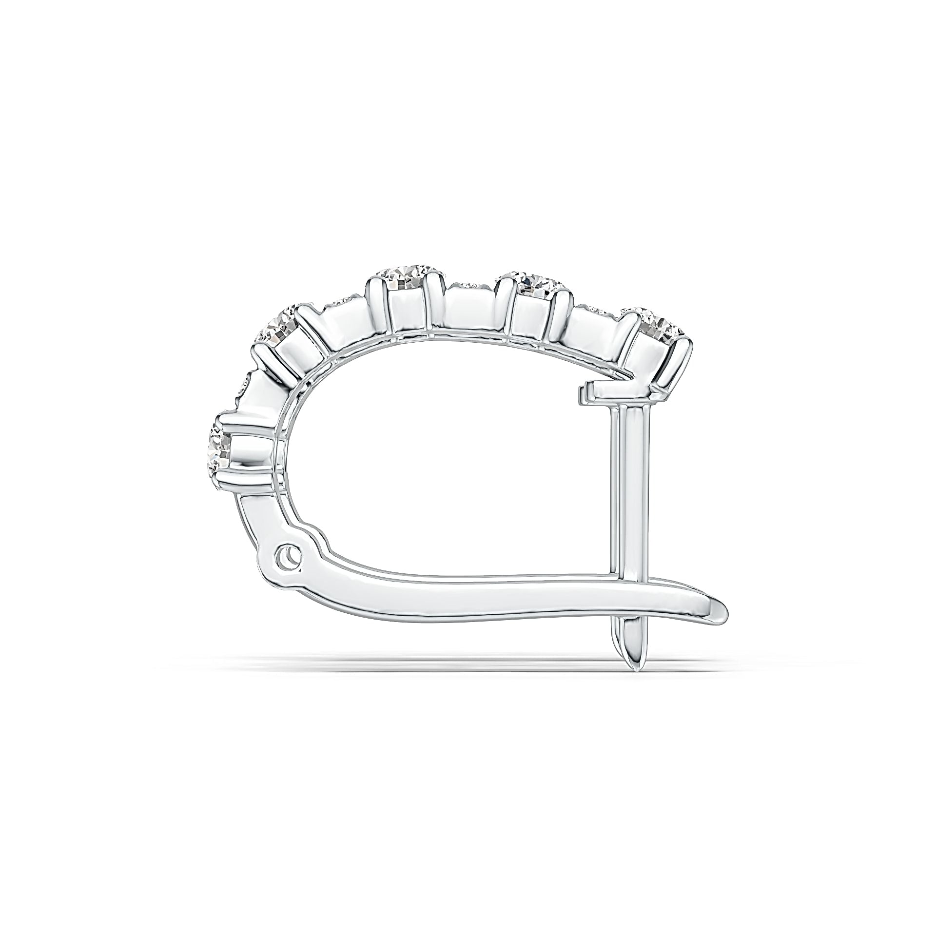 Sterling Silver Earrings Huggie Hoop with White Topaz or Moissanite Syzjewelry