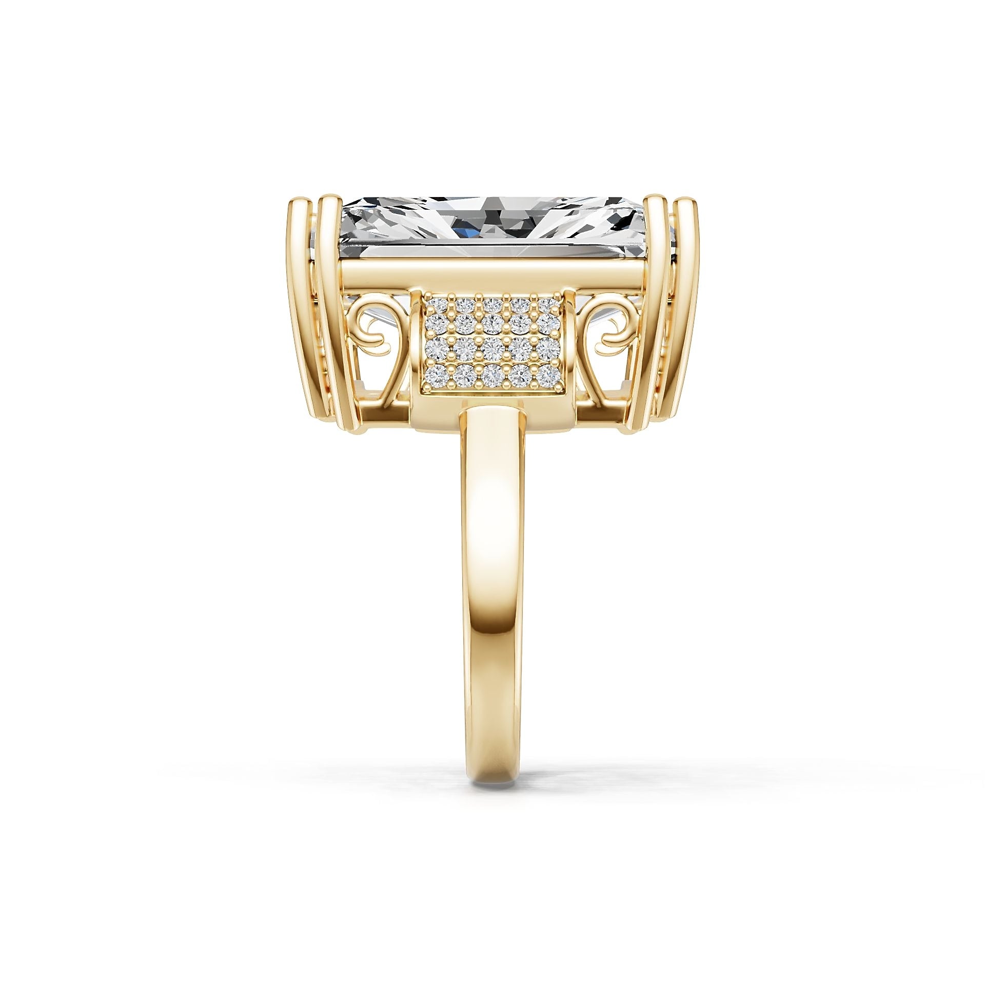 18K Gold Semi Mount Ring Setting Emerald Em 6x6mm Diamond Accent Syz Jewelry