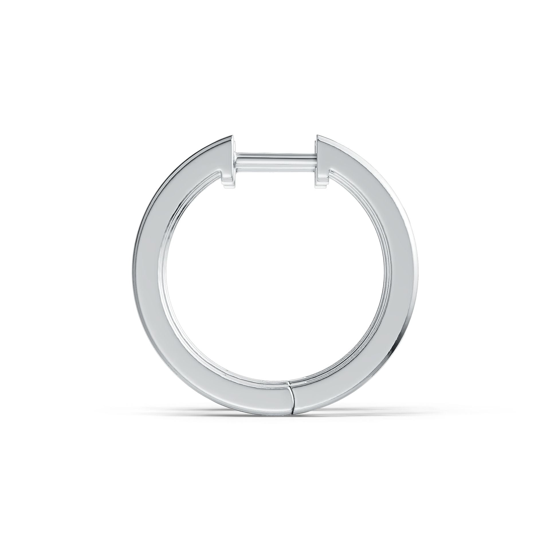 Sterling Silver Hoop Earrings with White Topaz or Moissanite Channel Set DHJ