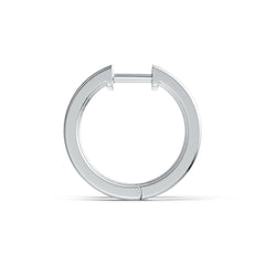 Sterling Silver Hoop Earrings with White Topaz or Moissanite Channel Set DHJ