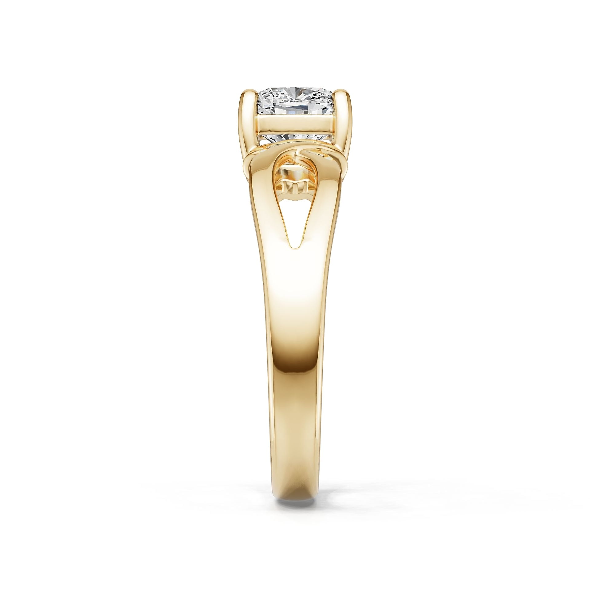14K Gold Semi Mount Ring Setting Cushion Cu 6x6mm Diamond Accent Syz Jewelry