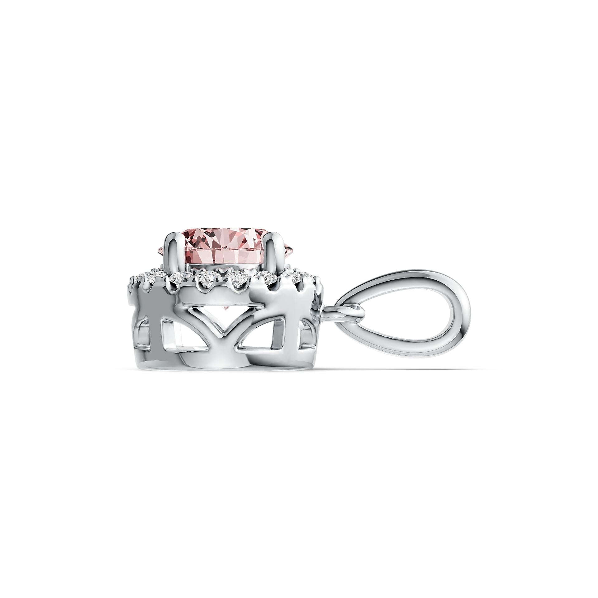 Sterling Silver Semi Mount Pendant Setting Round RD 6X6mm Halo Syzjewelry