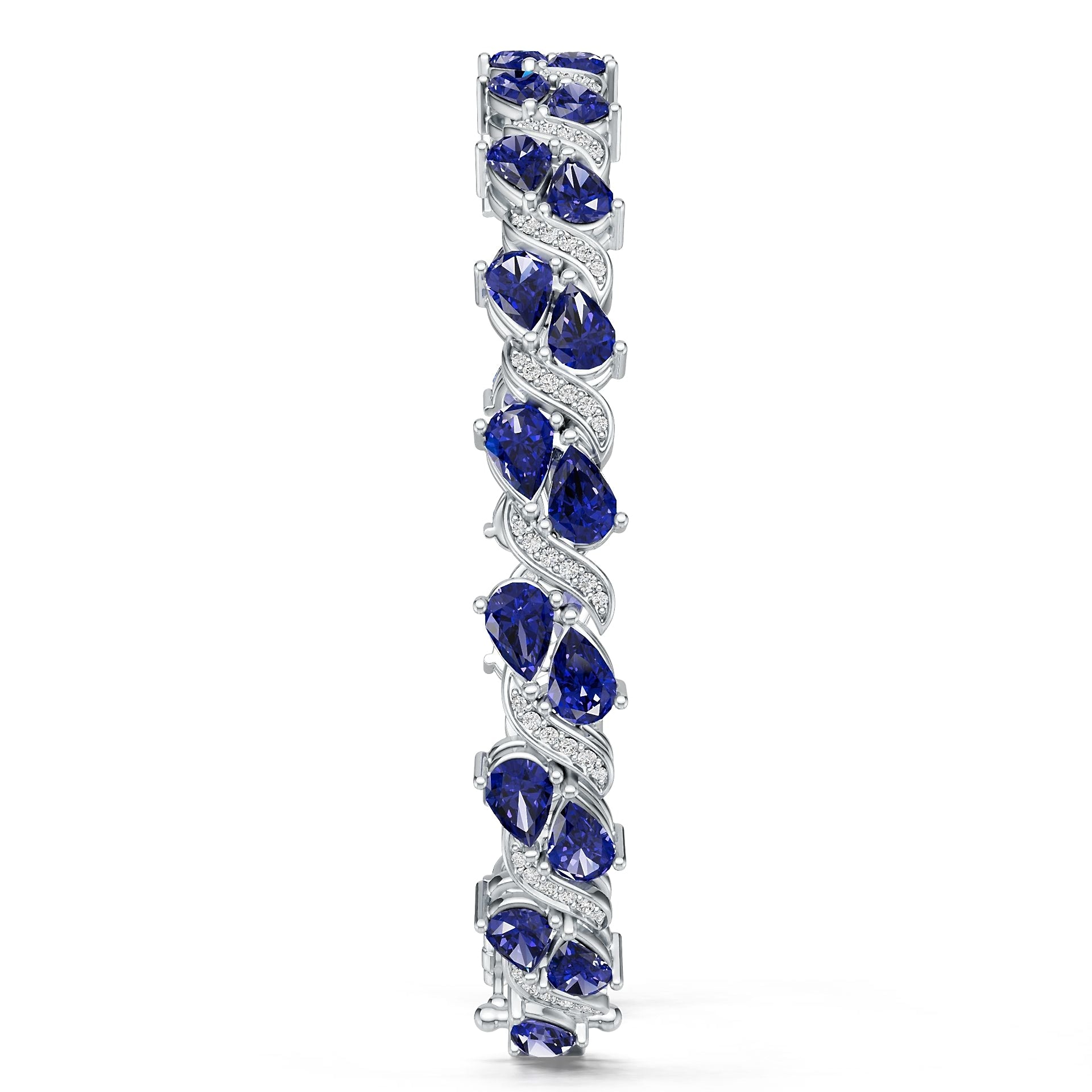 Platinum Semi Mount Bracelet Setting Pear Pe 6x4mm Syz Jewelry