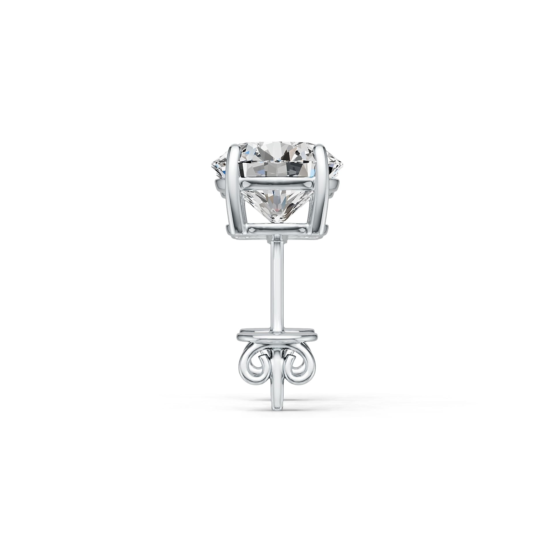 Sterling Silver Semi Mount Earrings Setting Round RD 7.5mm DHJ