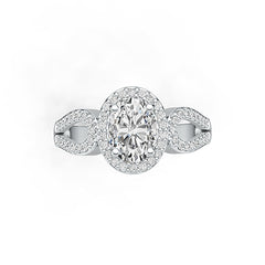 10K Gold Semi Mount Ring Setting Oval OV 8X6mm Moissanite Accent DHJ