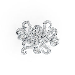 18K Gold Ring with or Moissanite Octopus Theme Diamond Accent DHJ