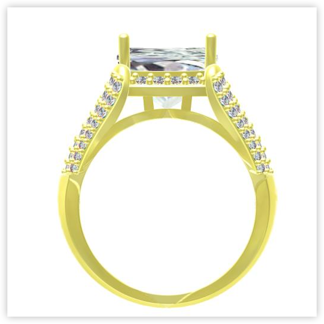 Platinum Semi Mount Ring Setting Cushion 11x11mm Diamond Accent DHJ