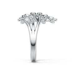 Sterling Silver Ring with White Topaz or Moissanite Spider Theme DHJ