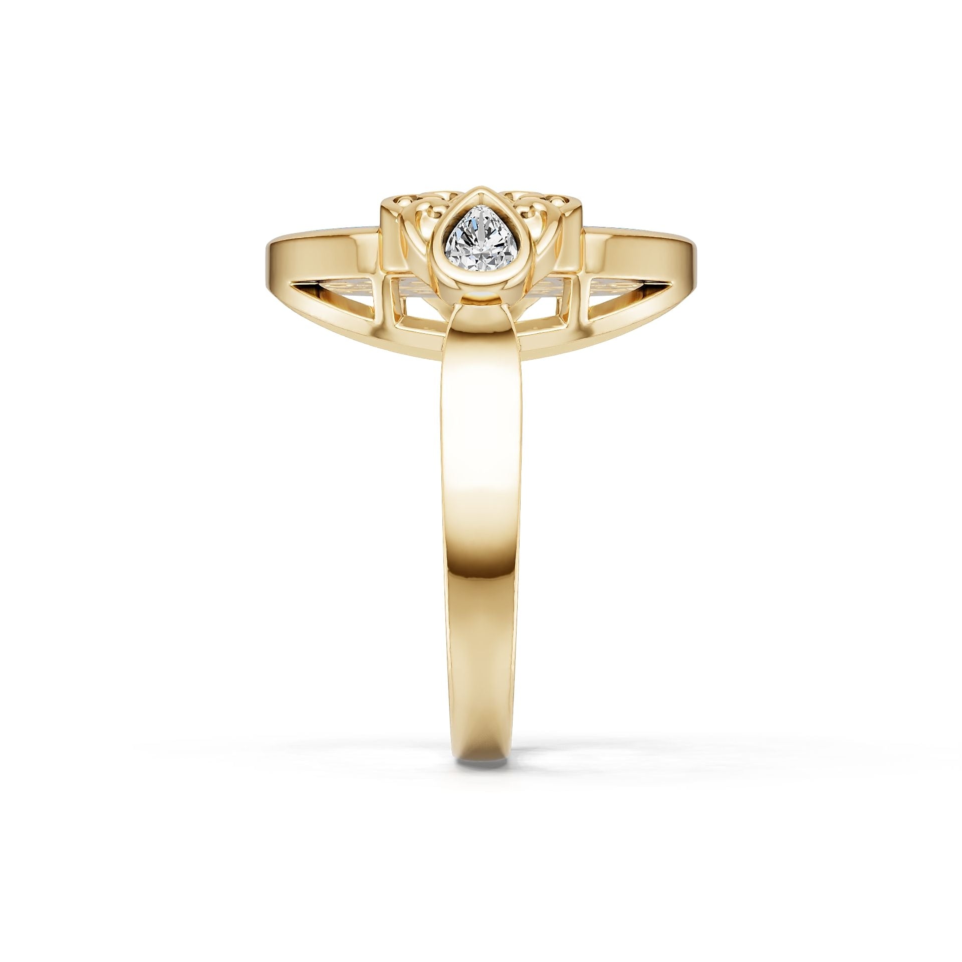 10K Gold Semi Mount Ring Setting Round Ro 18x18mm Syz Jewelry