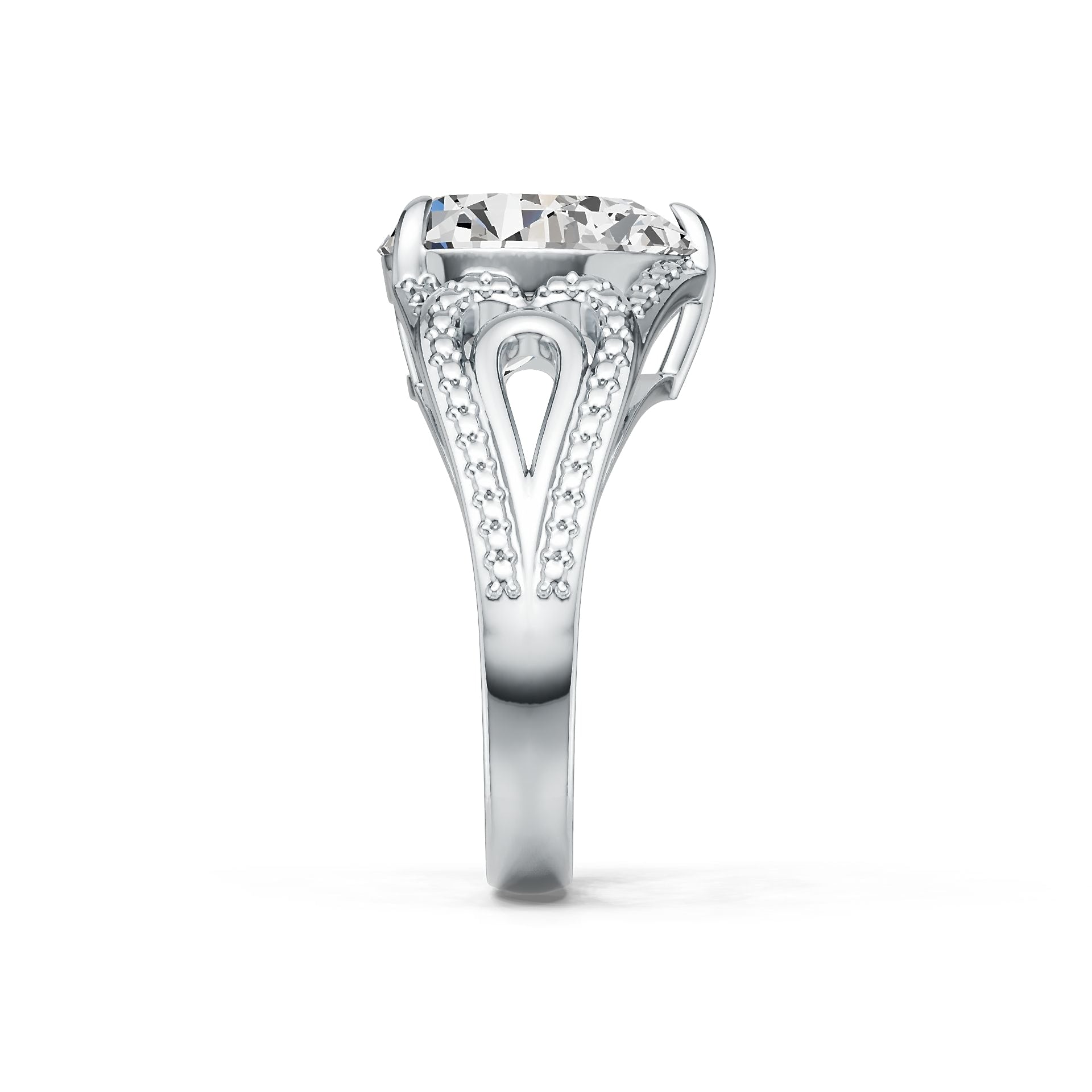 Sterling Silver Semi Mount Ring Setting Pear PE 12X10mm DHJ