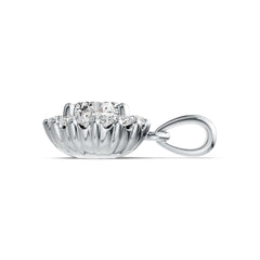 Sterling Silver Semi Mount Pendant Setting Round RD 7x7mm Halo DHJ