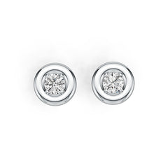 14K Gold Semi Mount Earrings Setting Round RD 5x5mm DHJ