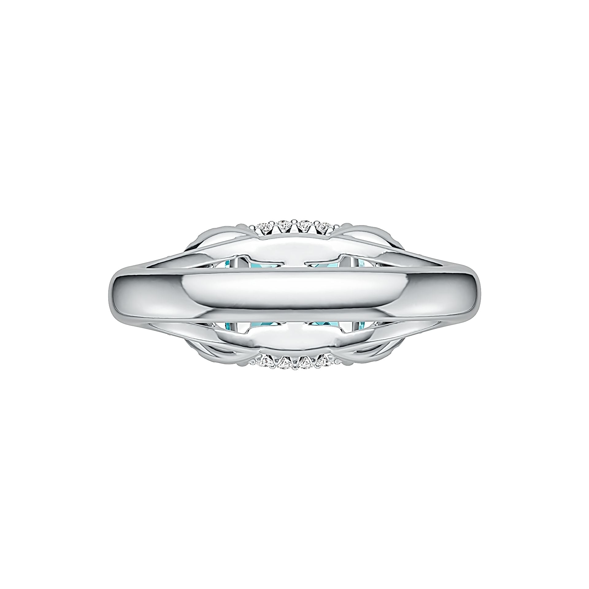 Platinum Semi Mount Ring Setting Cushion CU 9X9mm Diamond Accent DHJ