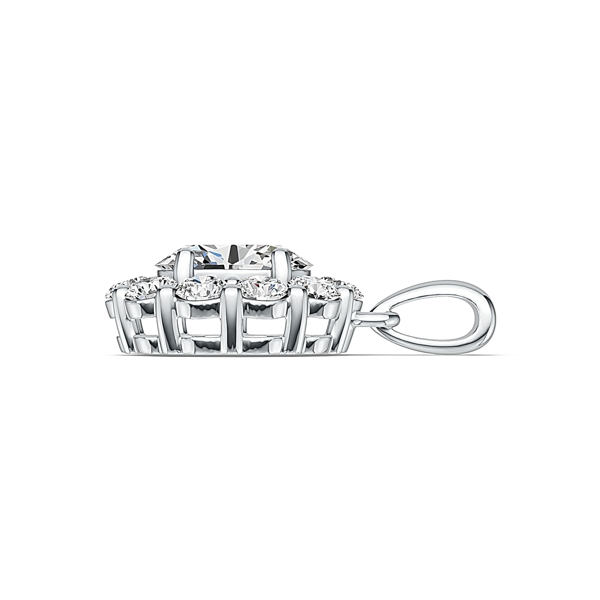 Sterling Silver Semi Mount Pendant Setting Oval OV 7X5mm with White Topaz DHJ