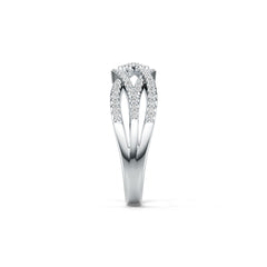 Sterling Silver Ring Entwined Style with White Topaz or Moissanite DHJ