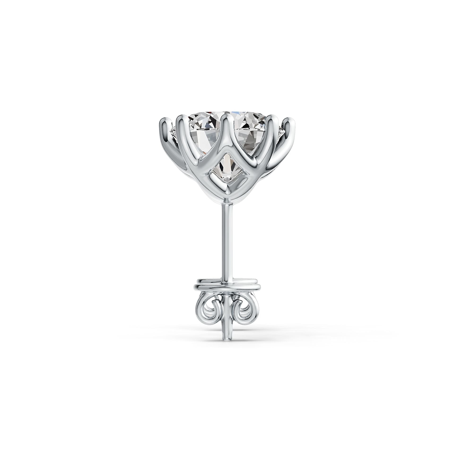 Sterling Silver Semi Mount Earrings Setting Round RD 8x8mm Stud DHJ