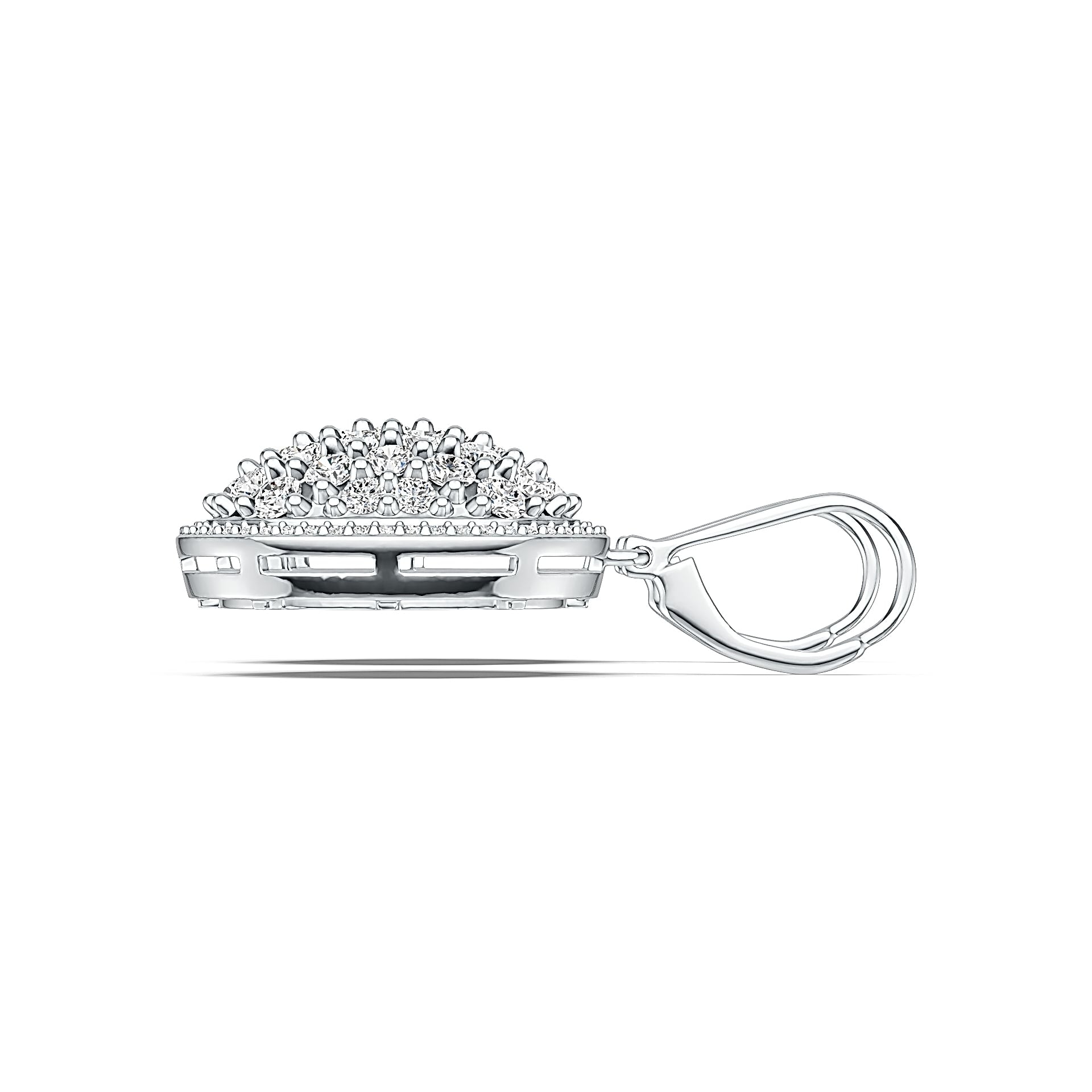 Platinum Dangling Cluster Earrings with or Moissanite Diamond Accent DHJ
