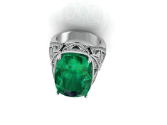 18K Gold Semi Mount Ring Setting Cushion CU 18X13mm Cocktail Ring DHJ
