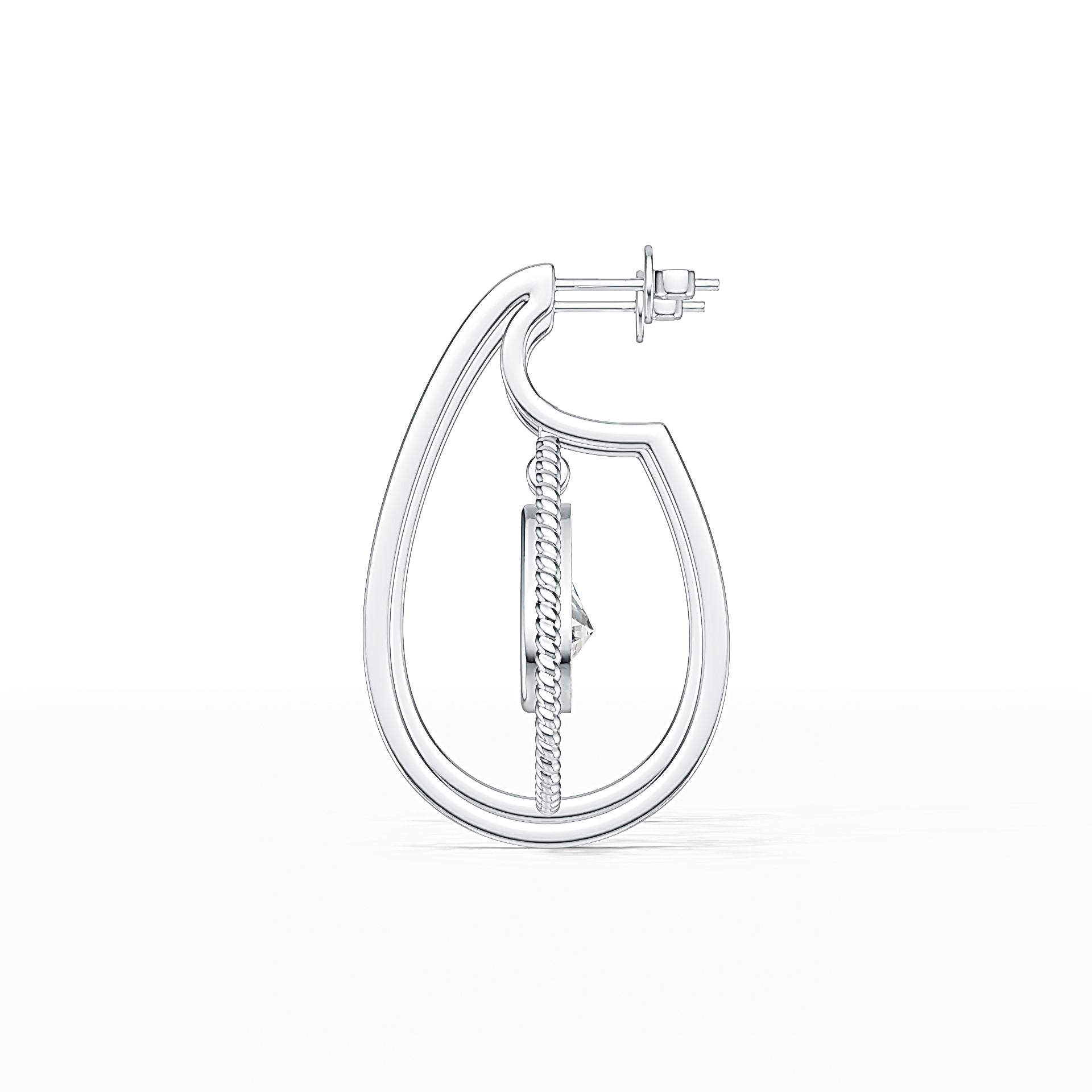 Sterling Silver Semi Mount Earrings Setting Pear PE 12X8mm DHJ