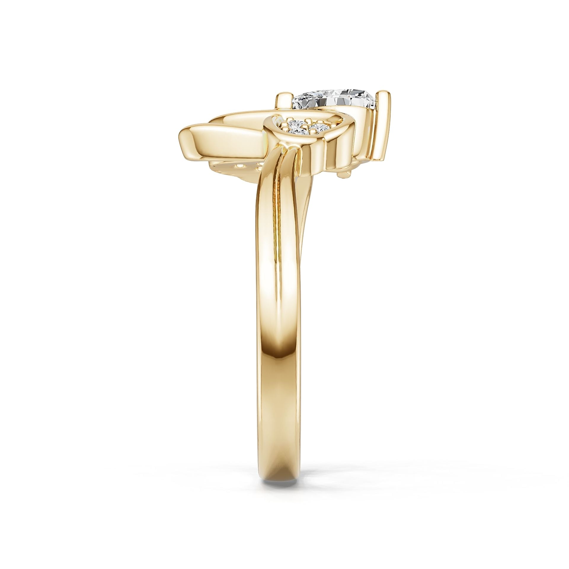 18K Gold Semi Mount Ring Setting Heart He 6x6mm Syz Jewelry