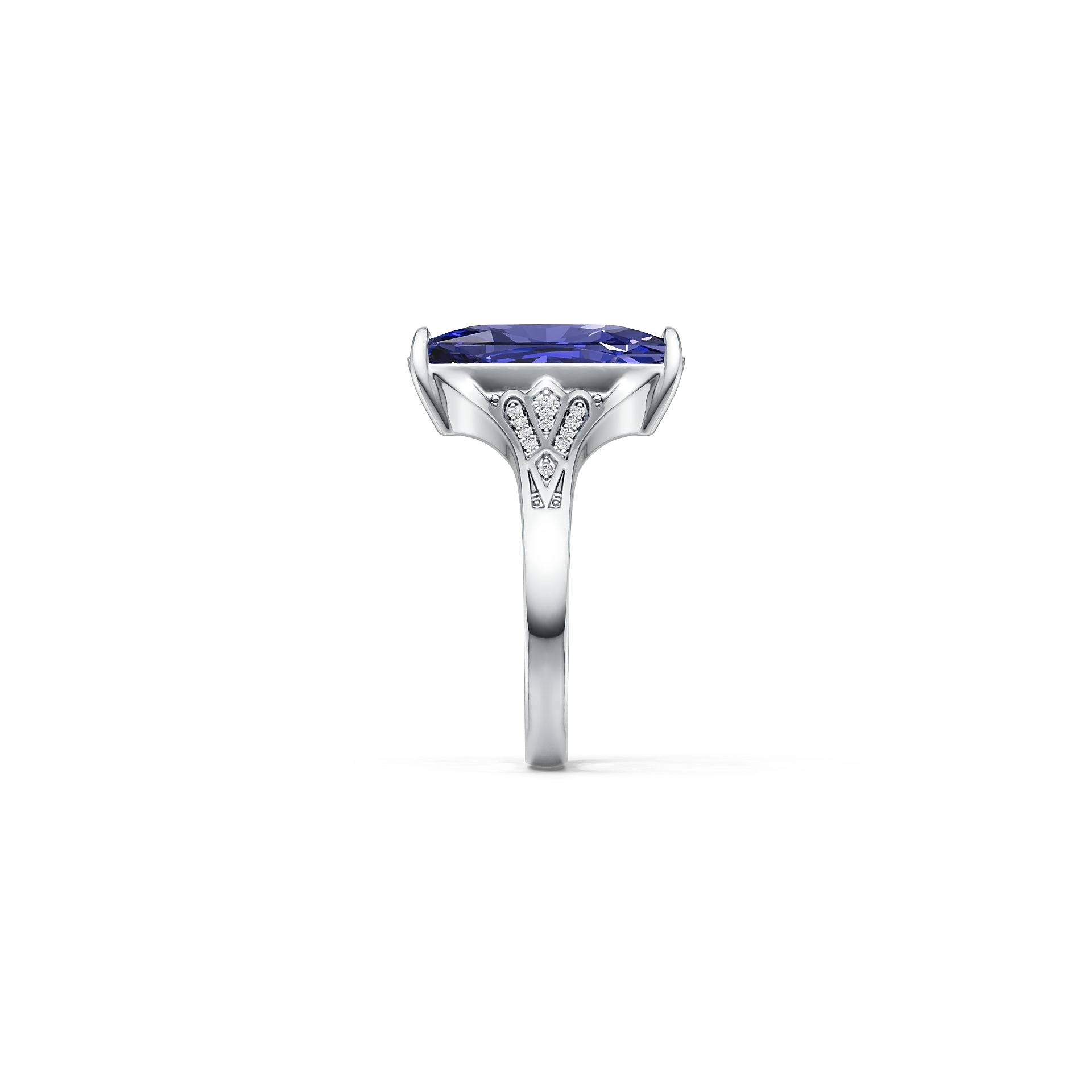Sterling Silver Semi Mount Ring Setting Cushion Cu 17x8mm Syzjewelry