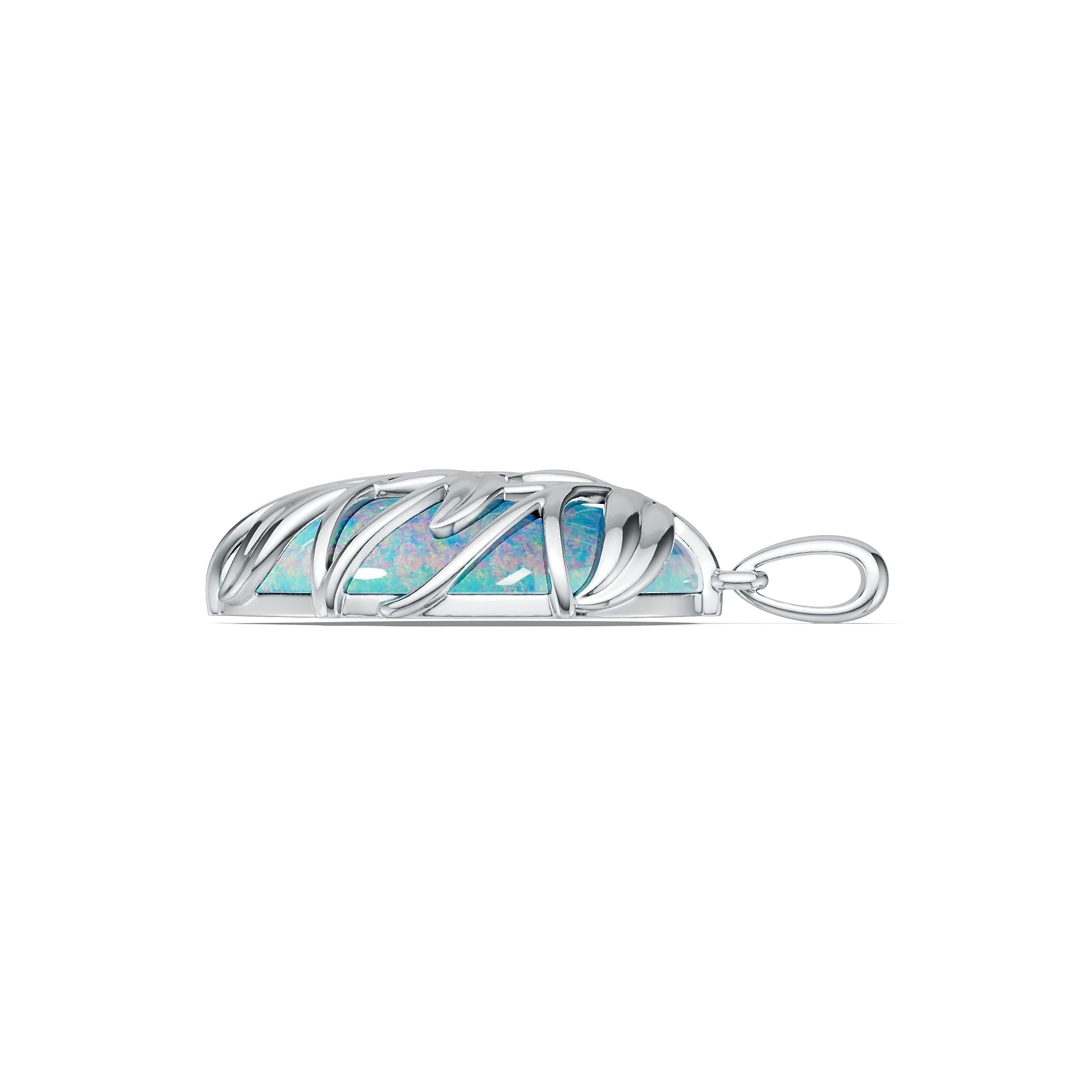 Sterling Silver Semi Mount Pendant Setting Pear PE 25X18mm Cabochon DHJ