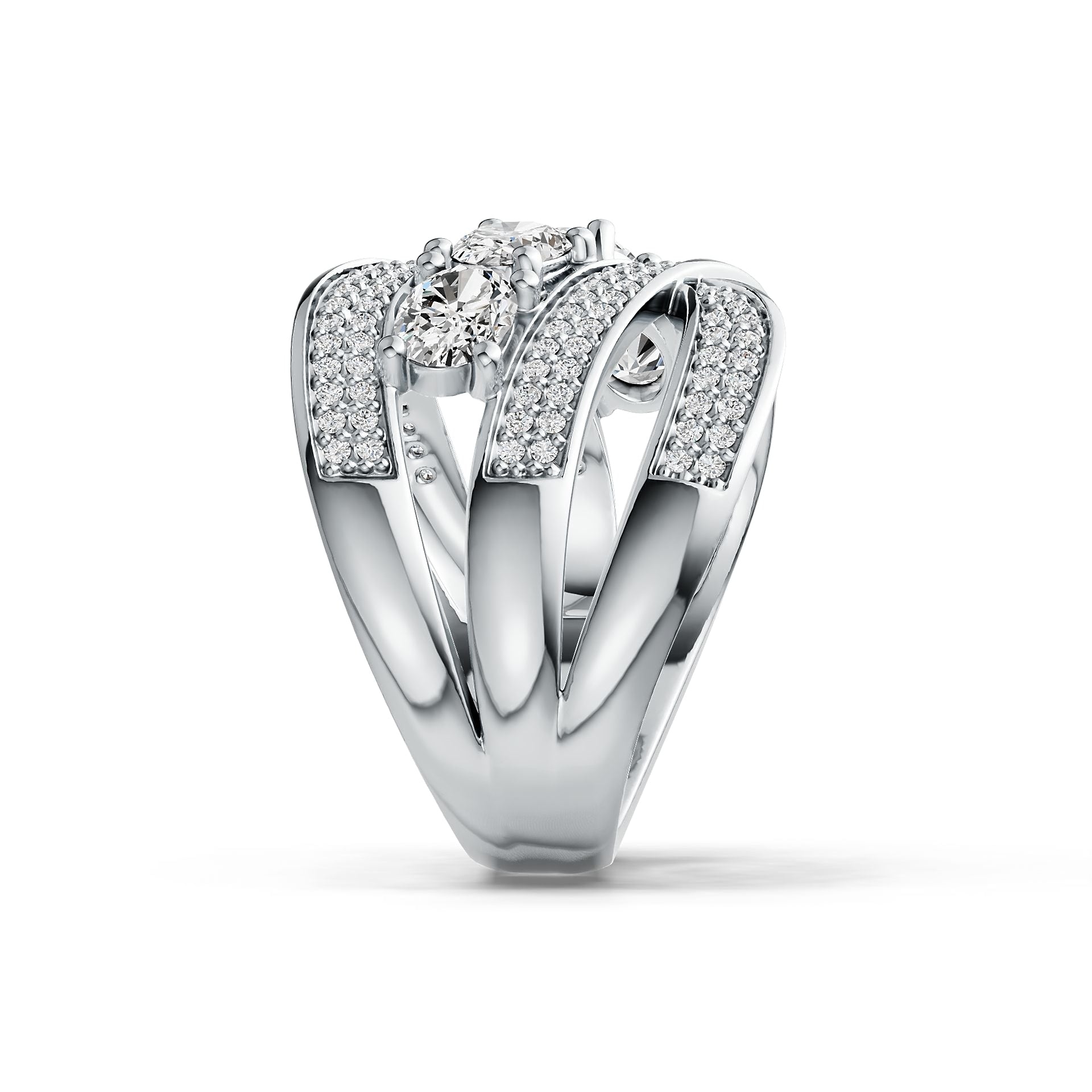 Sterling Silver Semi Mount Ring Setting Oval OV 6X4mm with White Topaz DHJ