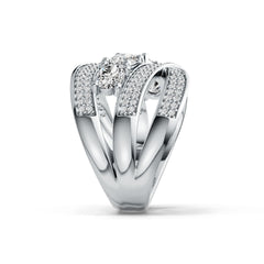 Sterling Silver Semi Mount Ring Setting Oval OV 6X4mm with White Topaz DHJ