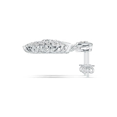 Sterling Silver Semi Mount Earrings Setting Pear PE 6X4mm with White Topaz DHJ