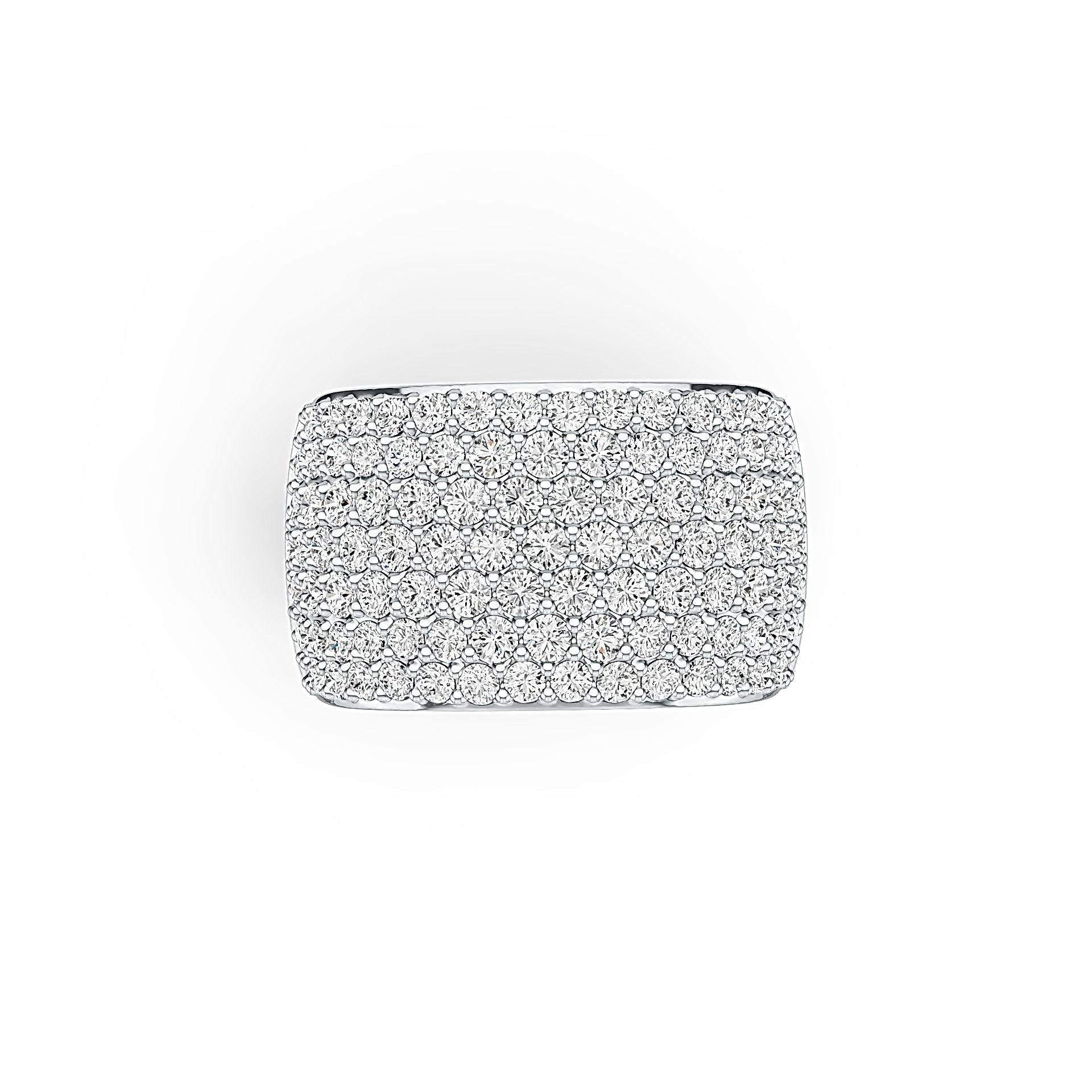 10K Gold Pave Ring Multi-Row with White Topaz or Moissanite Moissanite Accent DHJ