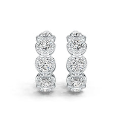 14K Gold Semi Mount Earrings Setting Round RD 5x5mm with Diamond Accent DHJ