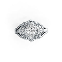 14K Gold Semi Mount Ring Setting Round RD 5x5mm Diamond Accent DHJ