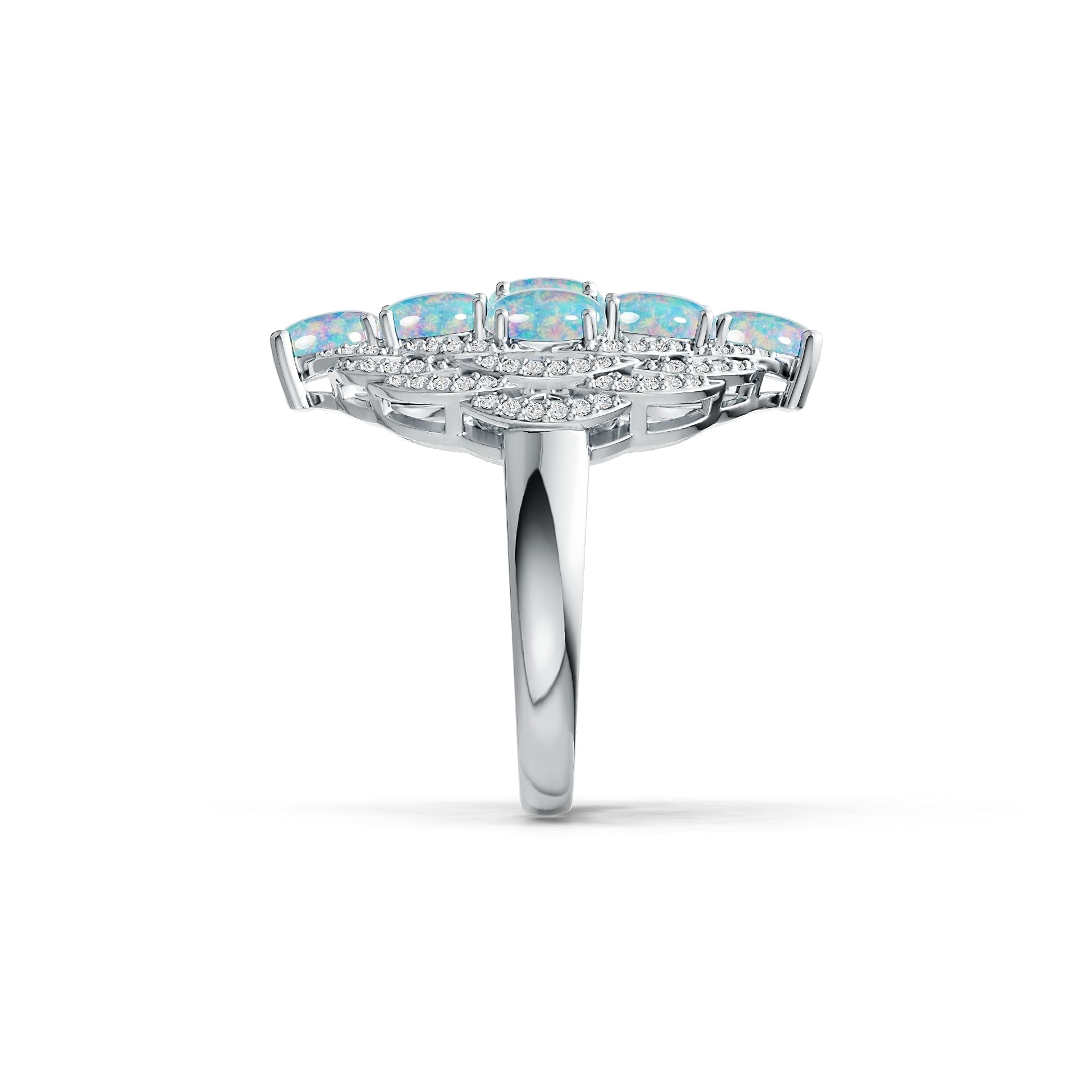 Sterling Silver Semi Mount Ring Setting Oval OV 6X4mm Cabochon DHJ