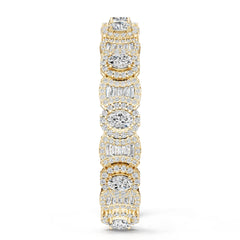 Platinum Semi Mount Bracelet Setting Round Ro 7x5mm Diamond Accent Syz Jewelry