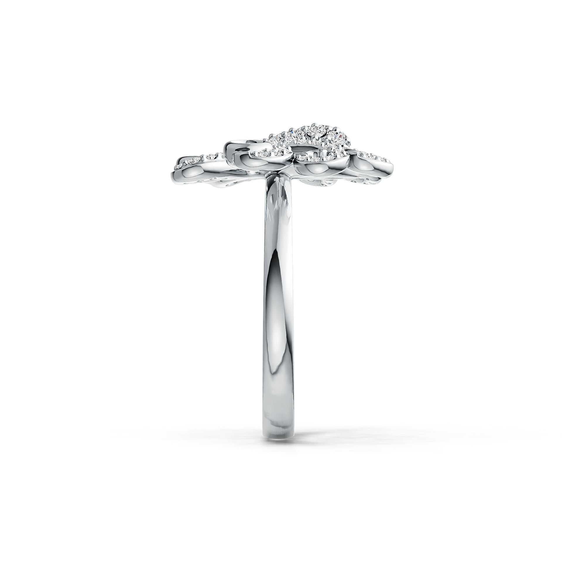 Sterling Silver Ring with White Topaz or Moissanite Octopus Theme DHJ