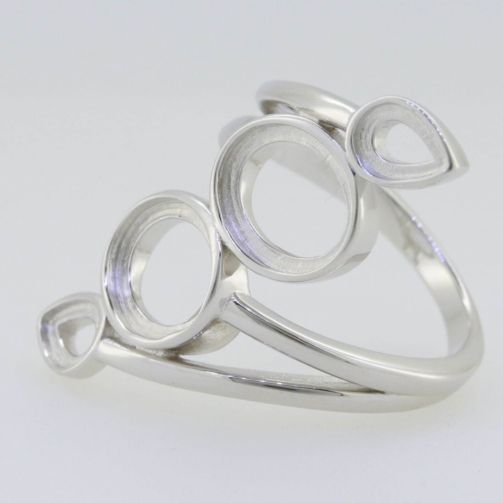 Platinum Semi Mount Ring Setting Cabochon Oval OV 10x8 PE 6x4mm Syzjewelry