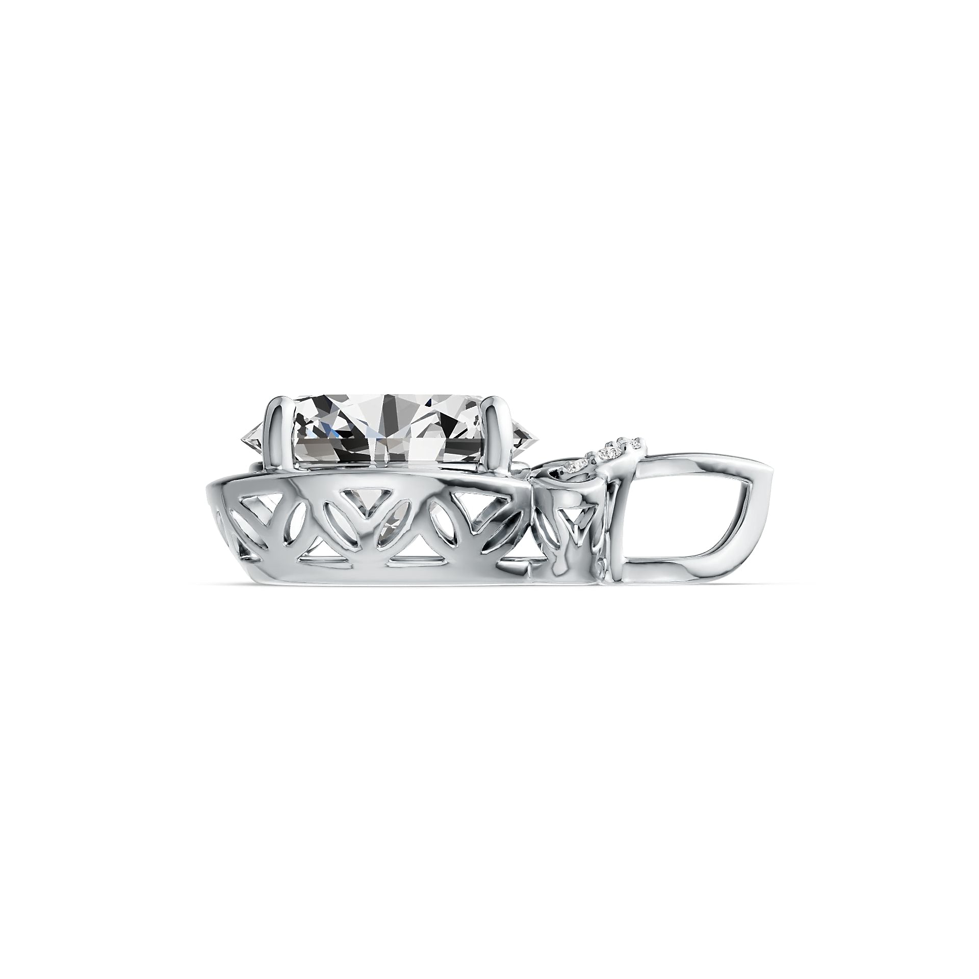 Sterling Silver Semi Mount Pendant Setting Oval OV 10X8mm DHJ