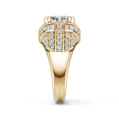 Platinum Semi Mount Ring Setting Round Ro 2x2mm Diamond Accent Syz Jewelry