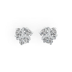 Platinum Semi Mount Earrings Setting Oval OV 6X4mm Diamond Accent DHJ