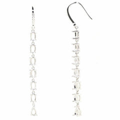Platinum Semi Mount Earrings Setting Oval OV 6x4 Pear PE 6X4mm Diamond Accent Syzjewelry