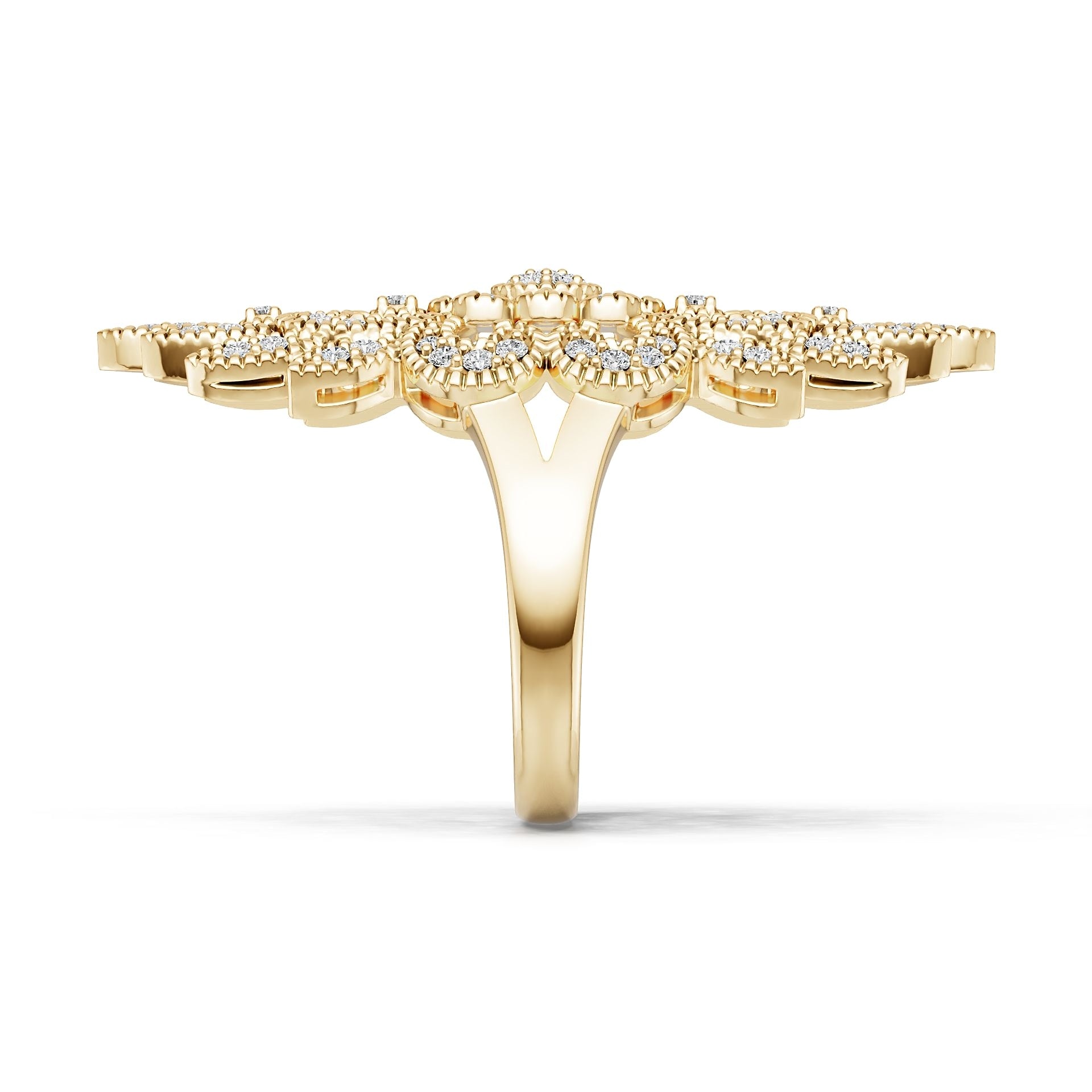 14K Gold Semi Mount Ring Setting Round Ro 17x0mm Syz Jewelry