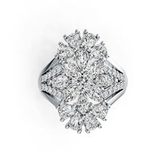 Platinum Semi Mount Ring Setting Marquise MQ 6X3mm PE 5X3mm PE 4X3mm Diamond Accent DHJ