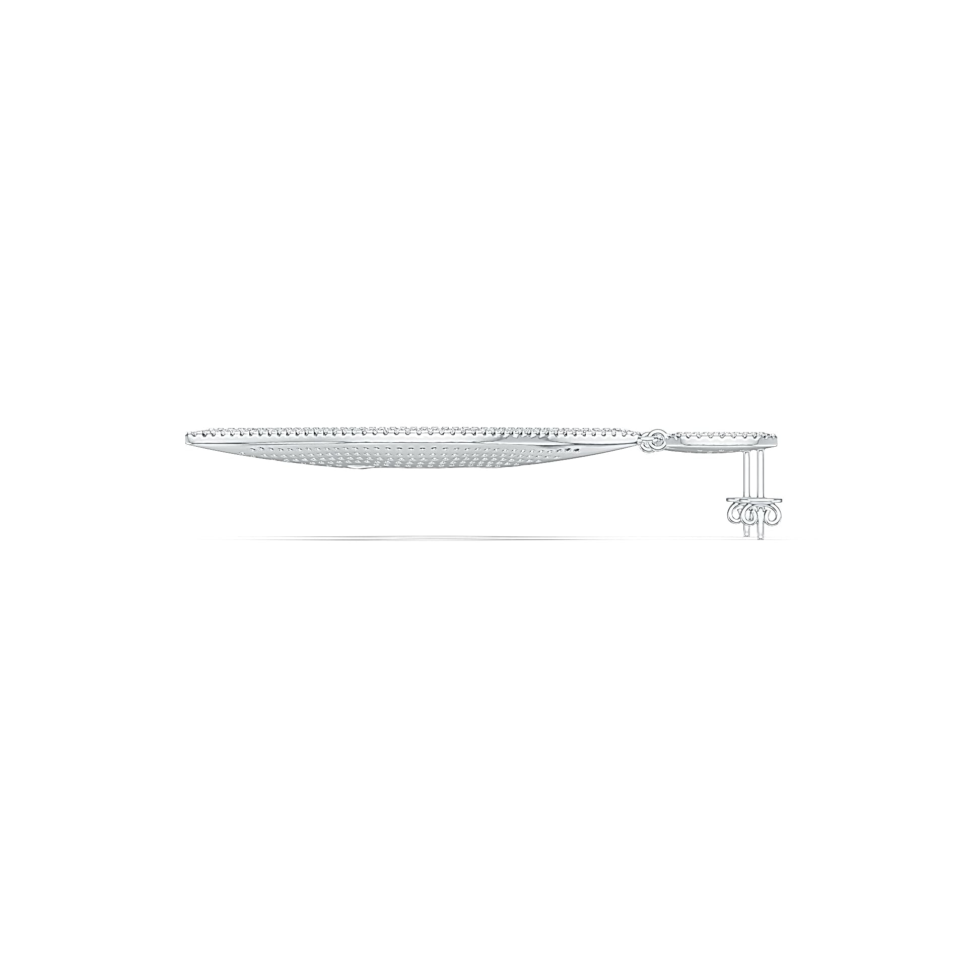 Platinum Semi Mount Earrings Setting Round RD 1.0mm Diamond Accent DHJ