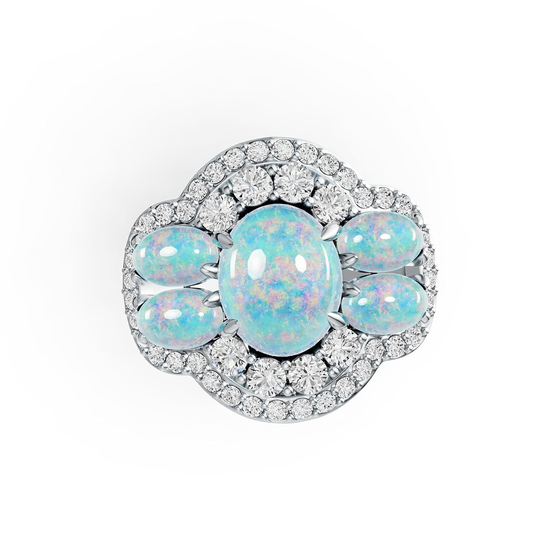 10K Gold Semi Mount Ring Setting Oval OV 10X8mm OV 6X4mm Cabochon Moissanite Accent DHJ