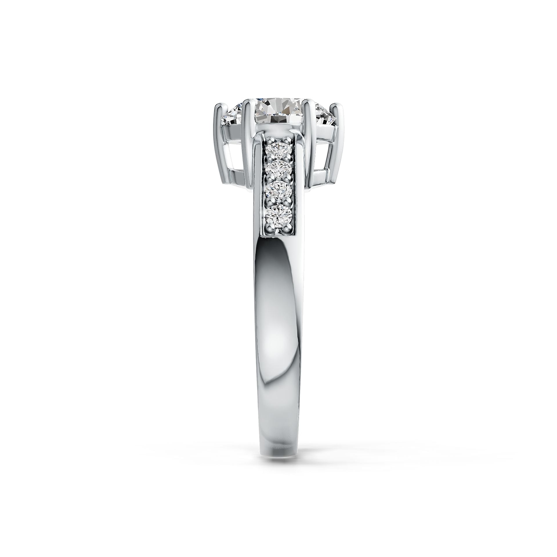 Sterling Silver Semi Mount Ring Setting Round RD 8x8mm with White Topaz DHJ