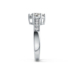 Sterling Silver Semi Mount Ring Setting Round RD 8x8mm with White Topaz DHJ