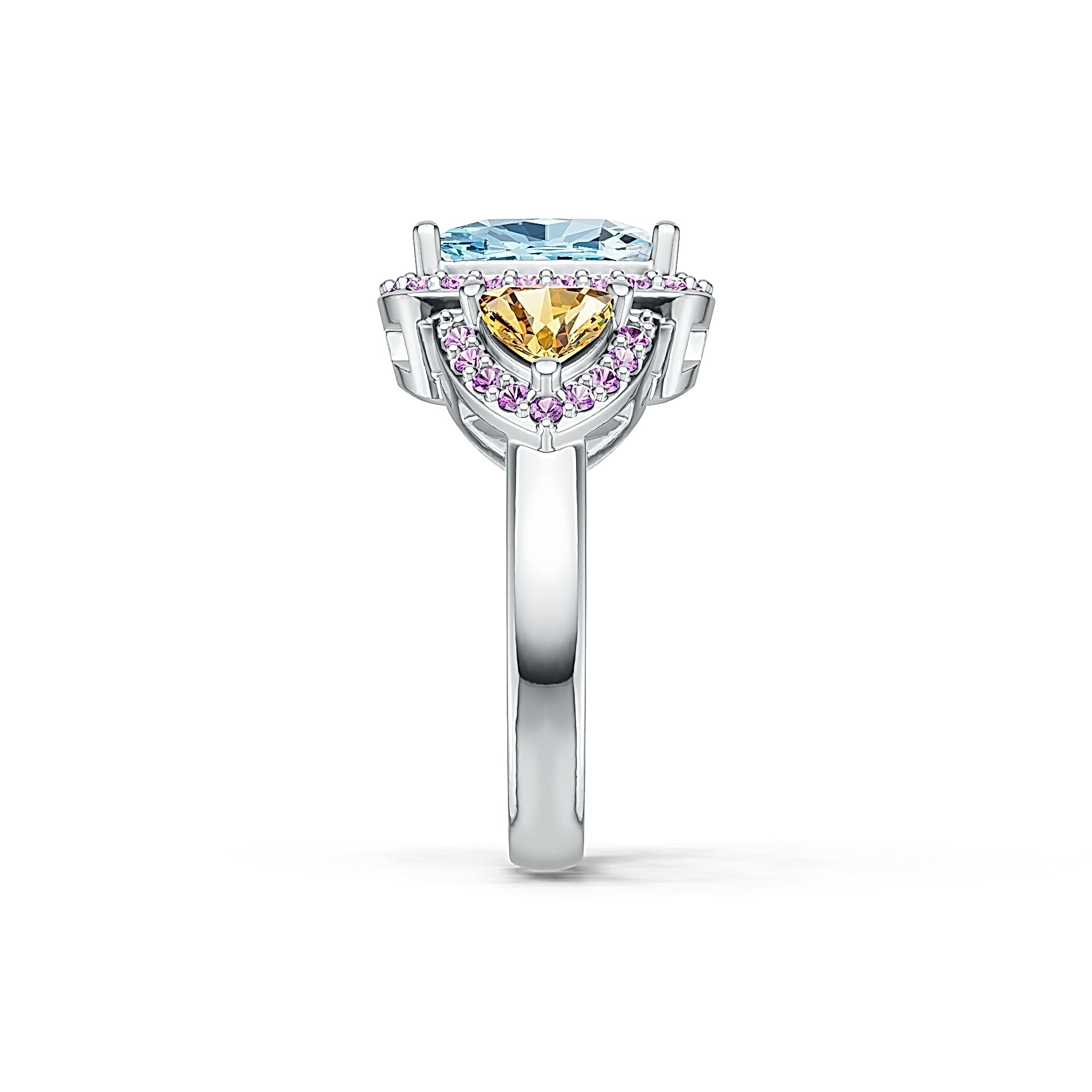 Sterling Silver Semi Mount Ring Setting Cushion CU 10.5X8MM TRI 5X5MM DHJ