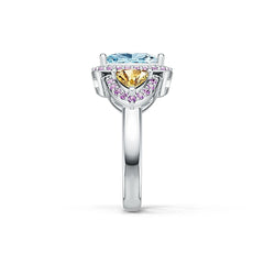 Sterling Silver Semi Mount Ring Setting Cushion CU 10.5X8MM TRI 5X5MM DHJ