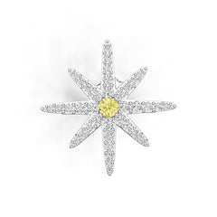 10K Gold Semi Mount Ring Setting Round RD 4x4mm Starburst Theme Moissanite Accent DHJ