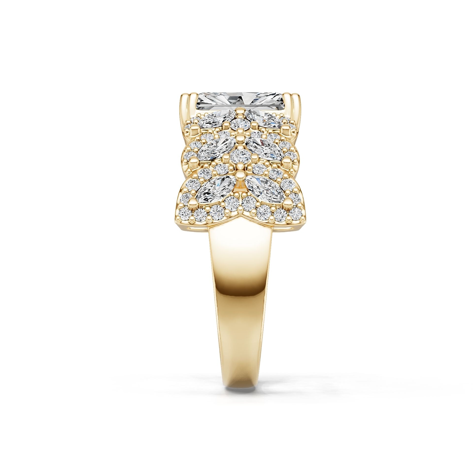 14K Gold Semi Mount Ring Setting Emerald Em 9x7mm Diamond Accent Syz Jewelry